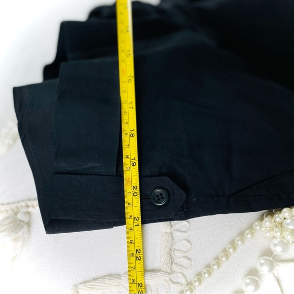 THEORY | 8 | Ruby Black Linen Viscose Lightweight Dress Short Button Cuff Detail - Picture 10 of 15